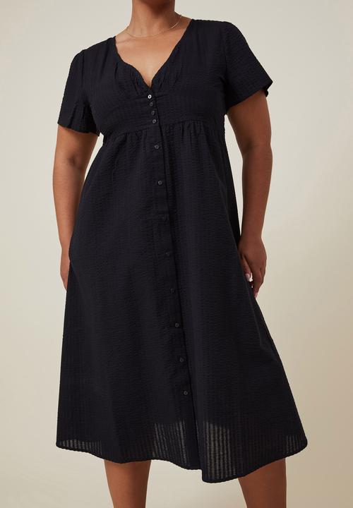 Cotton On - Curve woven midi dress - black