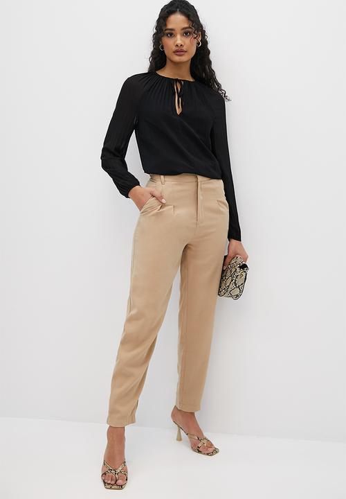 MILLA - Pleated volume blouse - black