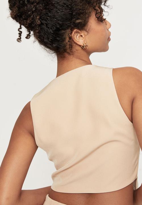 Supré  - Indigo sleeveless waistcoat - blush brown