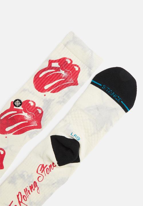 Stance Socks - Licks socks - off white & red