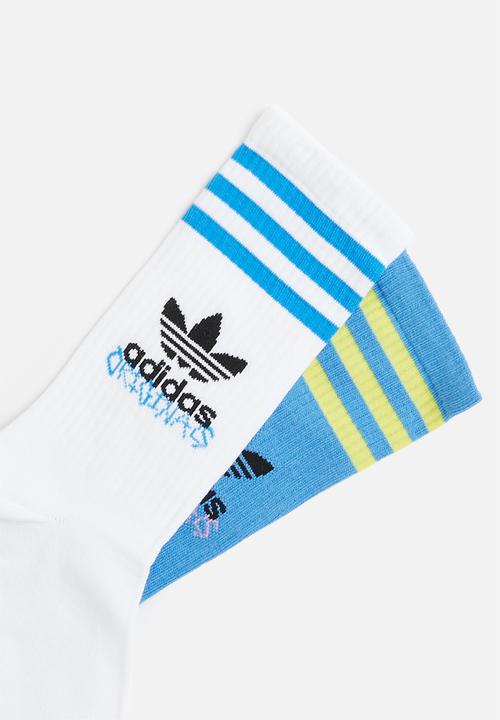 adidas Originals - Graphic Socks 2 Pairs - white & pulse blue