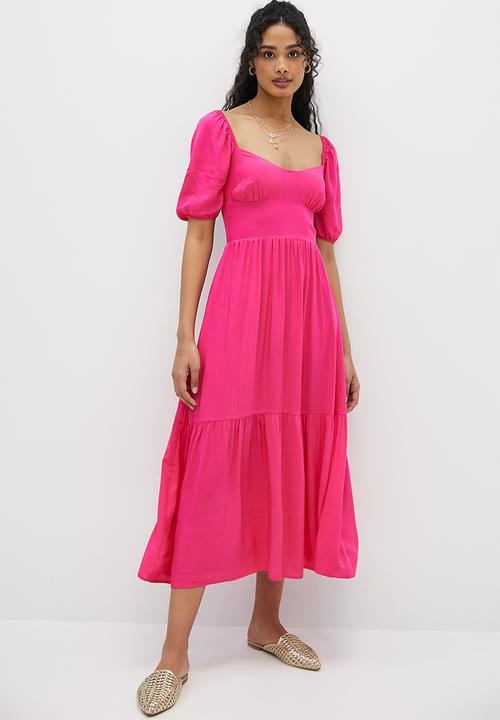MILLA - Open back fit and flare dress - pink