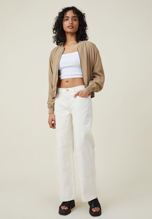 Cotton On - Lightweight drape bomber jacket - earthy sand