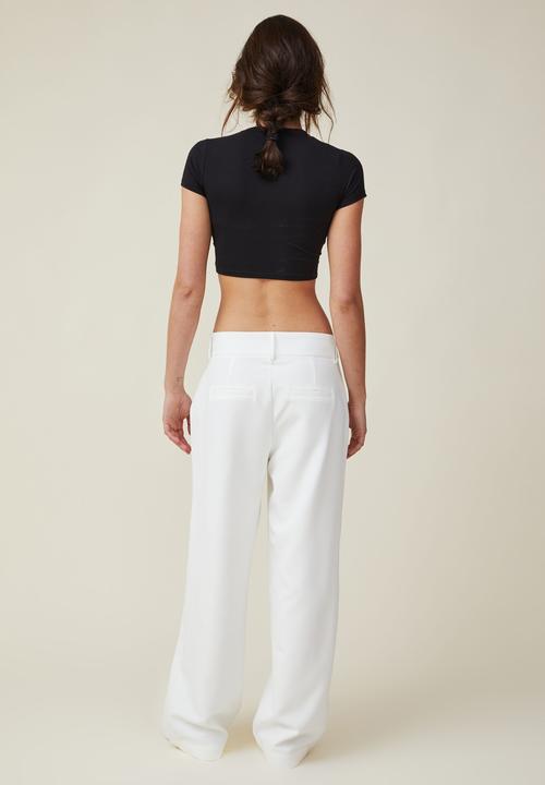 Cotton On - Micro crop tee - black