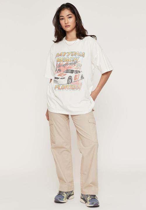 Supré  - Camryn oversized printed t shirt - winter white/daytona