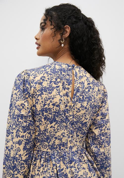 MILLA - Trim detail midi dress - blue print