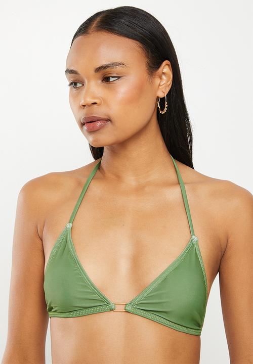 dailyfriday - 2 Piece bikini and mesh cover up - khaki
