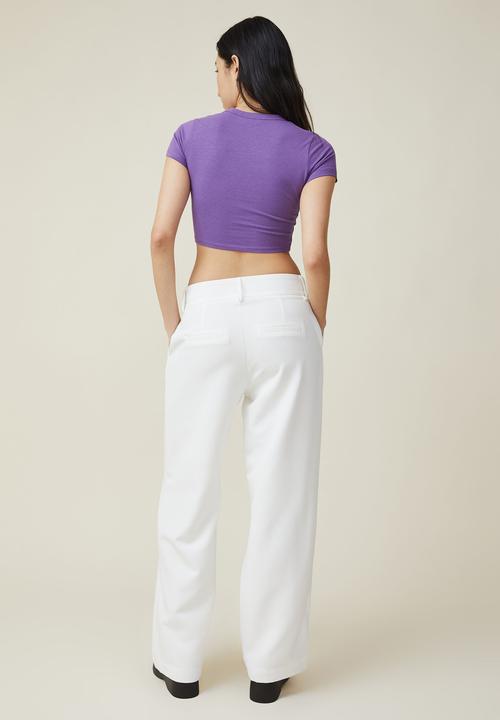 Cotton On - Micro crop tee - deep violet