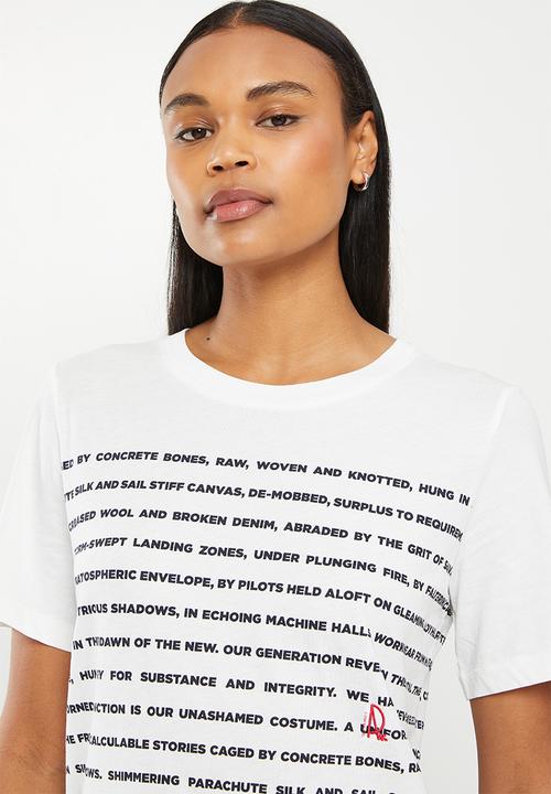 G-STAR - Stripe text tee - milk