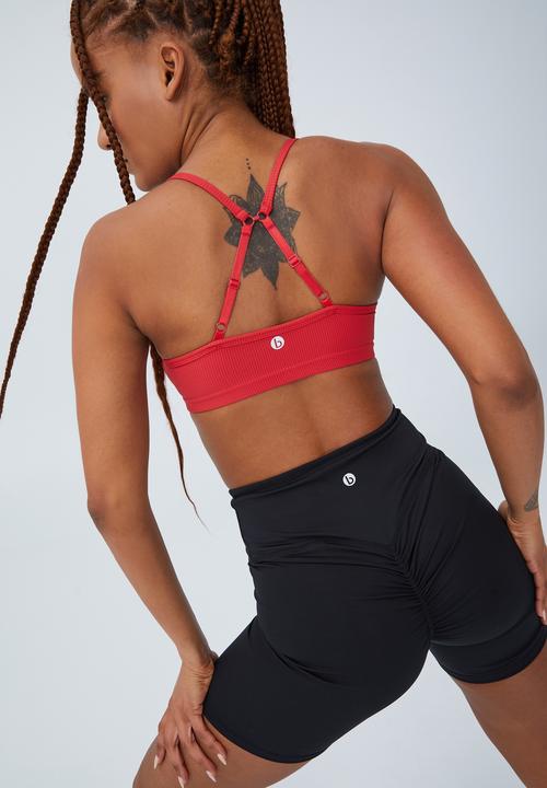 Cotton On - Workout yoga crop - racing red rib