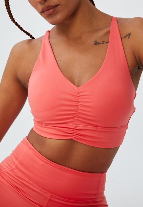 Cotton On - Ultra soft strappy crop - coral burst