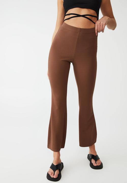 Cotton On - Petite pull on flare pant - acorn