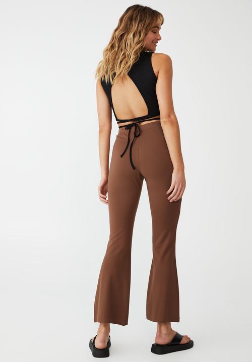 Cotton On - Petite pull on flare pant - acorn