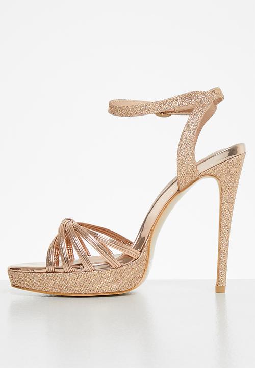 Rock & Co - Tao 1 ankle tie barely there stiletto heel - rose gold