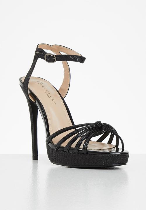 Rock & Co - Tao 1 ankle tie barely there stiletto heel - black