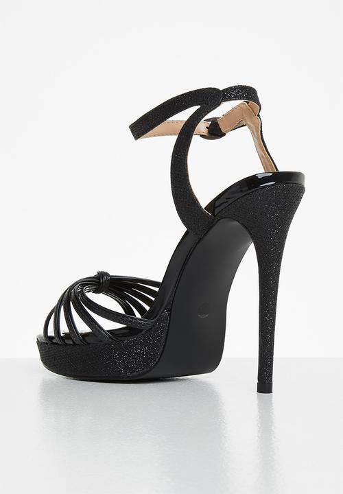 Rock & Co - Tao 1 ankle tie barely there stiletto heel - black