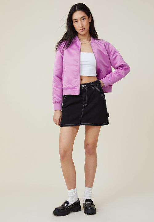 Cotton On - Satin bomber jacket - poppy pink