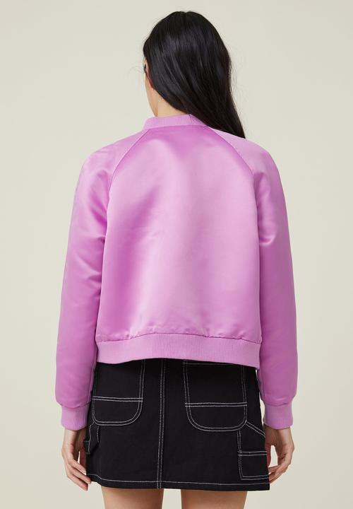 Cotton On - Satin bomber jacket - poppy pink