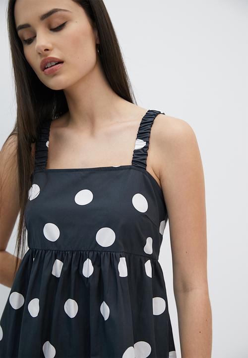 Blake - Babydoll tie back mini dress - black