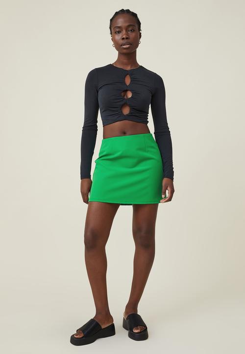 Cotton On - Soft suiting mini skirt - bright green