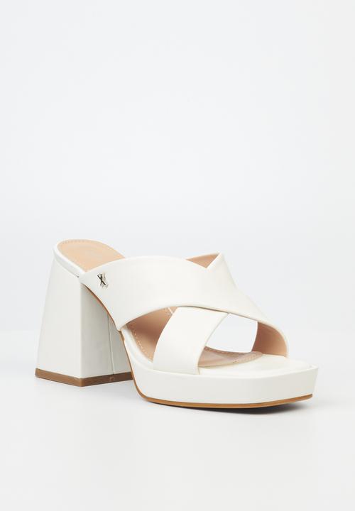 Rock & Co - Naked 1 mule block heel - white