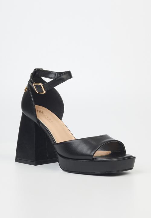Rock & Co - Naked 2 ankle tie block heel - black
