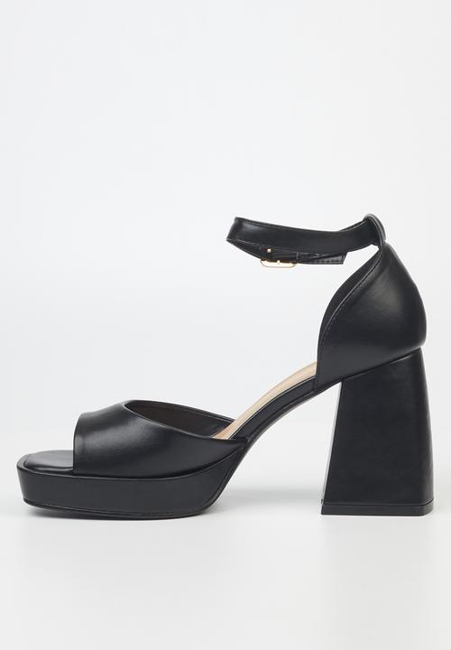 Rock & Co - Naked 2 ankle tie block heel - black
