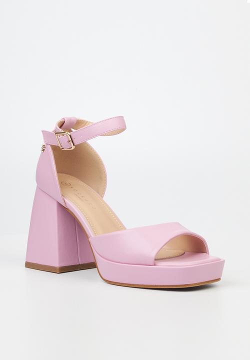 Rock & Co - Naked 2 ankle tie block heel - pink