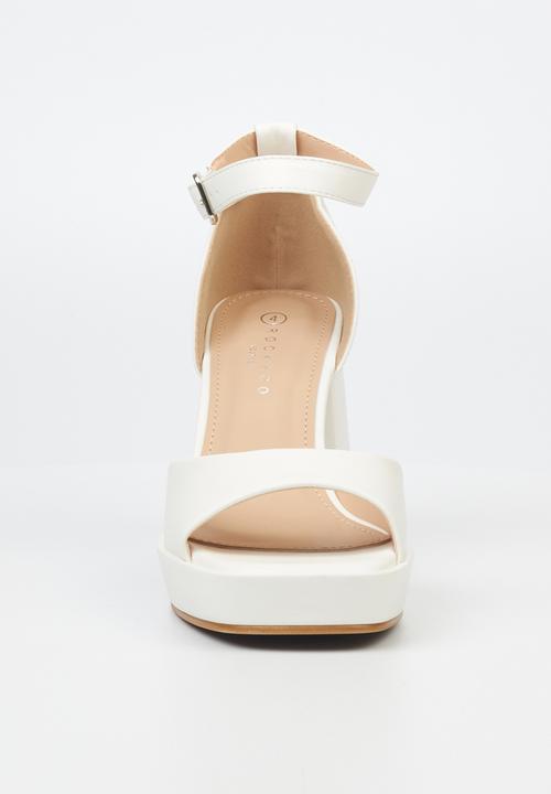 Rock & Co - Naked 2 ankle tie block heel - white