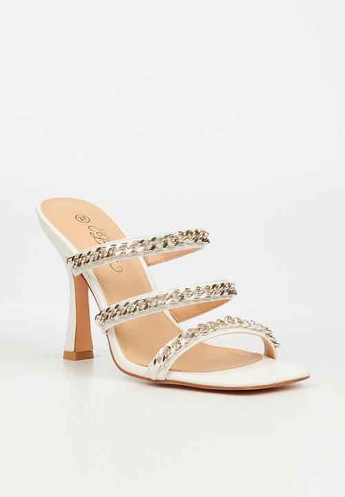 Miss Black - Cider1 stiletto mule heel - white