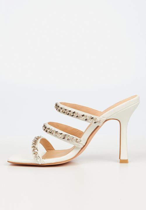 Miss Black - Cider1 stiletto mule heel - white