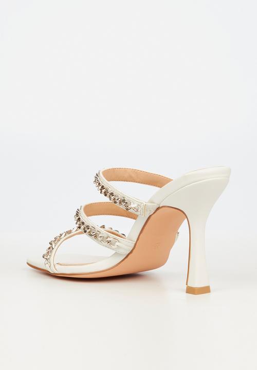 Miss Black - Cider1 stiletto mule heel - white