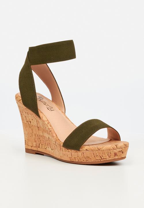Butterfly Feet - Debra 1 wedge heel - olive