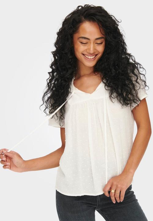 Jacqueline de Yong - Lima life short sleeve top - cloud dancer