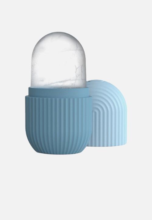 Glam Beauty - Dual-Toned Ribbed Facial Ice Roller - Blue