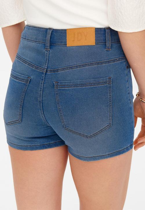 Jacqueline de Yong - Tulga mix denim high mini short - light blue denim