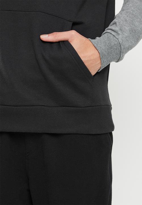 Under Armour - UA Rival Fleece Colorblock Hoodie - black & grey