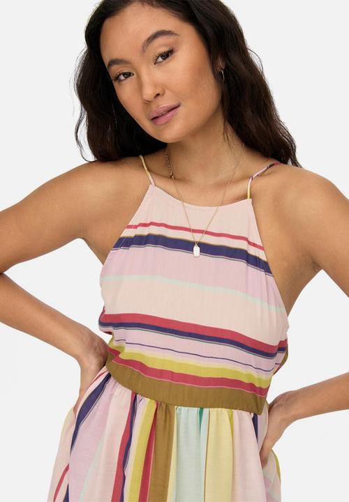 ONLY - Suzy life halterneck ankle dress - seashell pink
