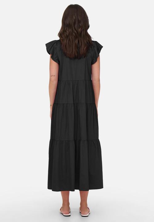 ONLY - Lindsey short sleeve ankle dress - black