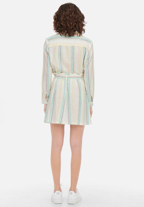 ONLY - Ohio high waist stripe skater skirt - cloud dancer