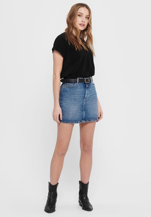 ONLY - Rose a-shape skirt denim - medium blue denim