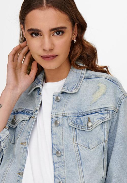 ONLY - Malibu life long sleeve denim jacket - light blue denim