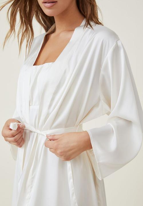 Cotton On - Bridal satin robe - coconut milk