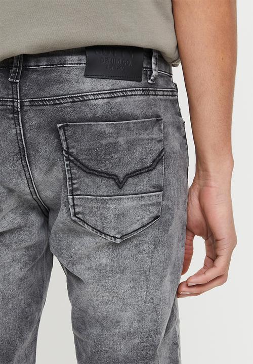 Cutty - Villa regular fit denim short - charcoal