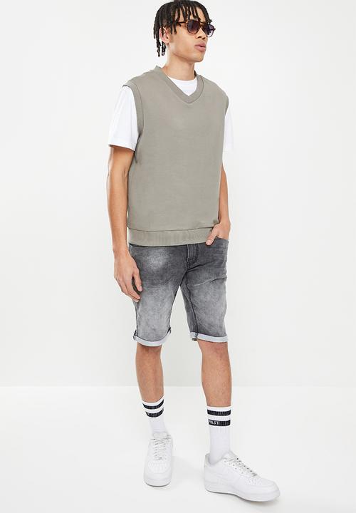 Cutty - Villa regular fit denim short - charcoal