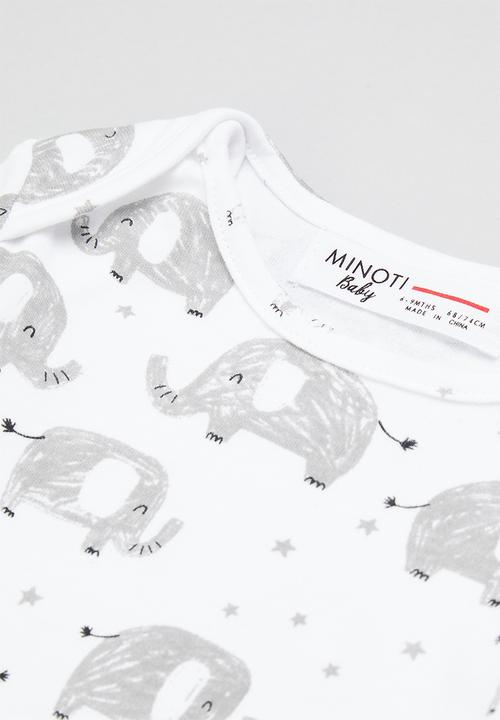 MINOTI - Elephant printed babygrow - multi