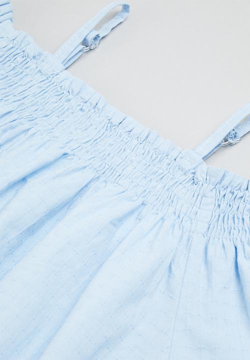 Rebel Republic - Girls drop shoulder top & shorts set - blue