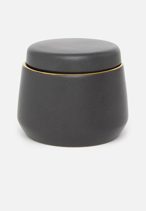 Urchin Art - Calanthea sugar pot and creamer set - black & gold