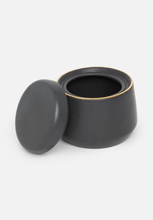 Urchin Art - Calanthea sugar pot and creamer set - black & gold