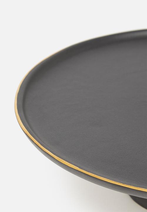 Urchin Art - Calanthea cake stand - black & gold